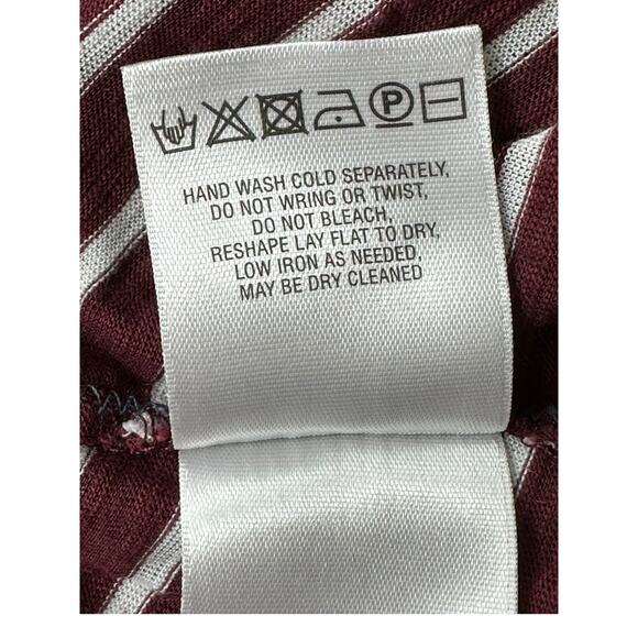 Meadow Rue Anthropologie Top Womens Small Cassia Stripe Red Lace Split Back Boho - Picture 8 of 9